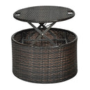 Premium Round Outdoor Patio Rattan Daybed W/ Canopy & Table, 76" (SAK96418) - Saksby Wholesale - Adjustable Top View