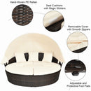 Premium Round Outdoor Patio Rattan Daybed W/ Canopy & Table, 76" (SAK96418) - Saksby Wholesale - Product Features View