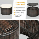 Premium Round Outdoor Patio Rattan Daybed W/ Canopy & Table, 76" (SAK96418) - Saksby Wholesale - Features View