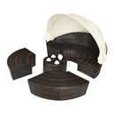 Premium Round Outdoor Patio Rattan Daybed W/ Canopy & Table, 76" (SAK96418) - Saksby Wholesale - Full View
