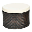 Premium Round Outdoor Patio Rattan Daybed W/ Canopy & Table, 76" (SAK96418) - Saksby Wholesale - Rattan Chair View