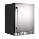 Premium Single Door Stainless Steel Built-In Wine Beverage Undercounter Refrigerator, 5.3 Cu.Ft. (SAK95276) SAKSBY - Front Right Corner View On White Background