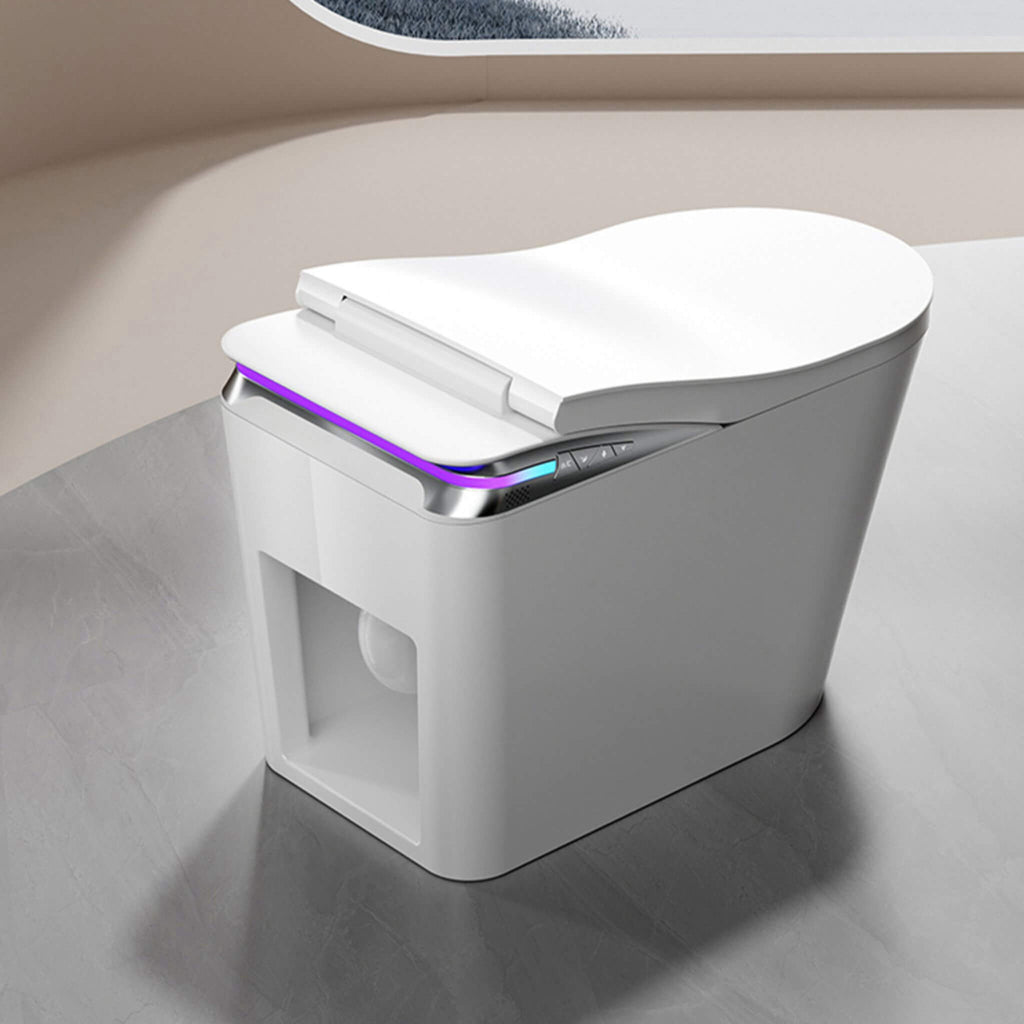 Premium Smart Auto Flush Toilet With Foot Sensor, Remote, Heated Seat And Night Light (SAK56378) - Saksby Wholesale - Back View Lifestyle