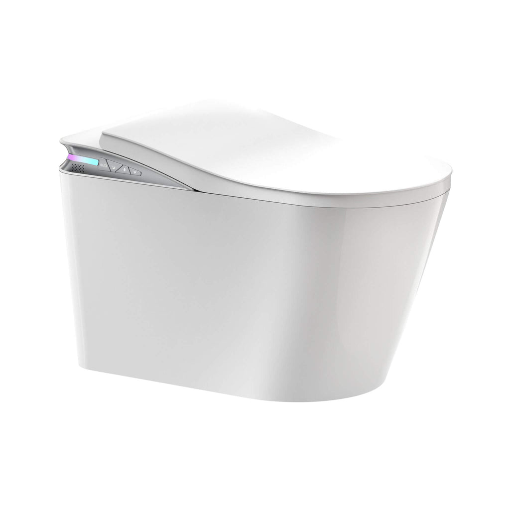 Premium Smart Auto Flush Toilet With Foot Sensor, Remote, Heated Seat And Night Light (SAK56378) - Saksby Wholesale - Front Side View