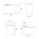 Premium Smart Auto Flush Toilet With Foot Sensor, Remote, Heated Seat And Night Light (SAK56378) - Saksby Wholesale - Product Dimensions
