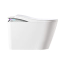 Premium Smart Auto Flush Toilet With Foot Sensor, Remote, Heated Seat And Night Light (SAK56378) - Saksby Wholesale - Side View Design Details