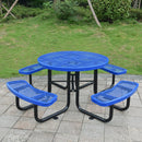 Refined Blue Round Outdoor Carbon Steel Picnic Table 46" (SAK38219)-SAKSBY