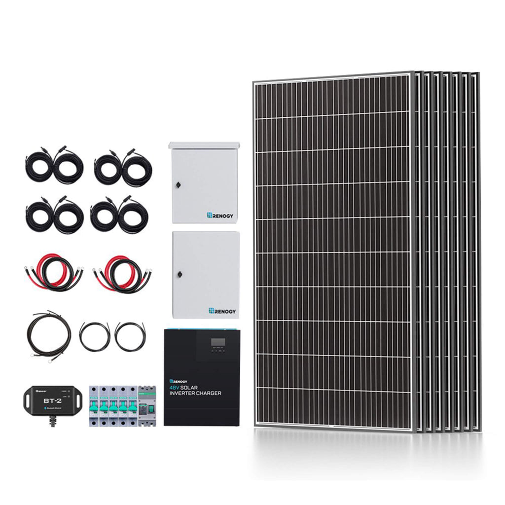 RENOGY 2500W Monocrystalline Solar Panel Tiny House Home Cabin Kit (HBG92567)-HBG