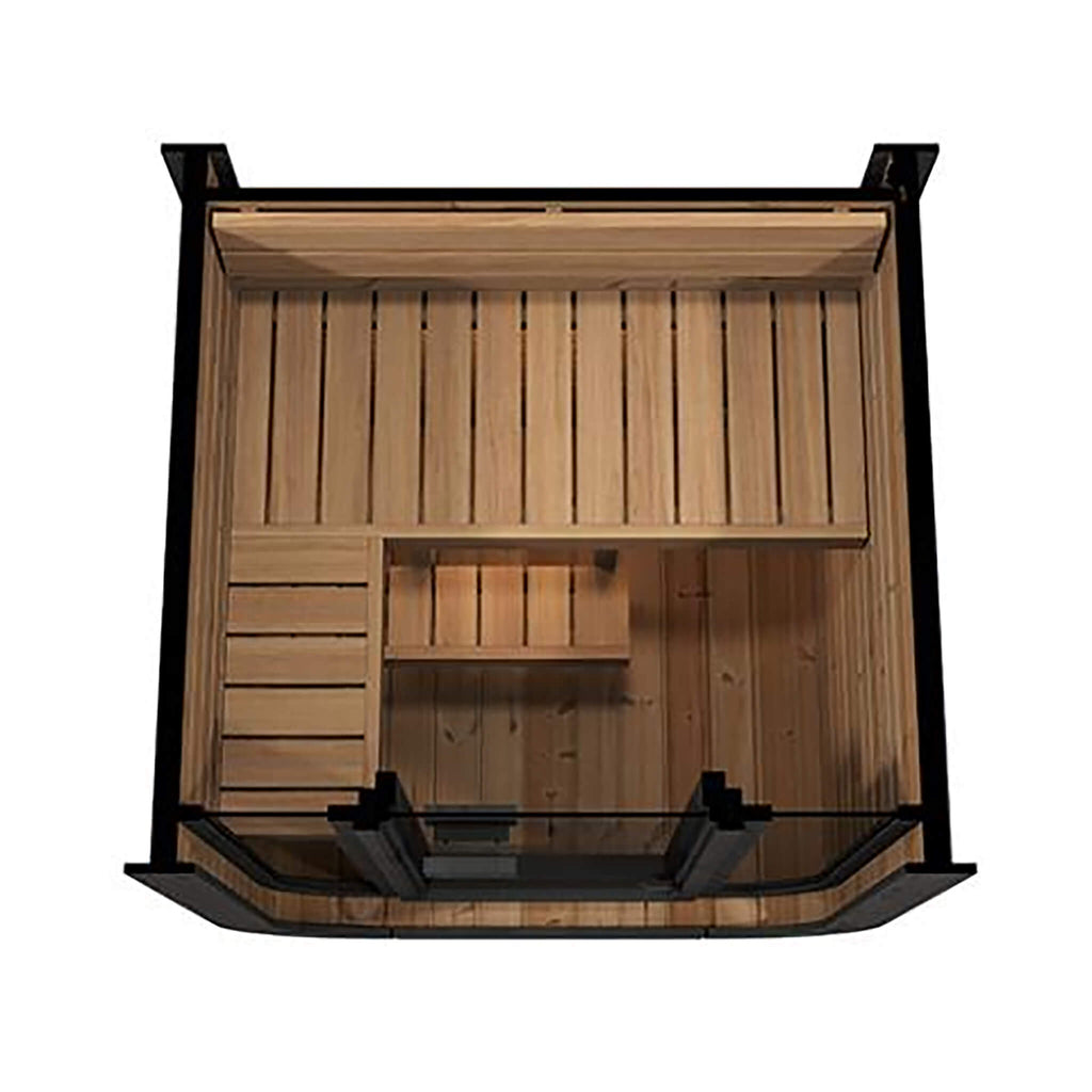 SaunaLife Model CL3G Cube Series Outdoor 2-Person Home Sauna Kit - Top Inside View