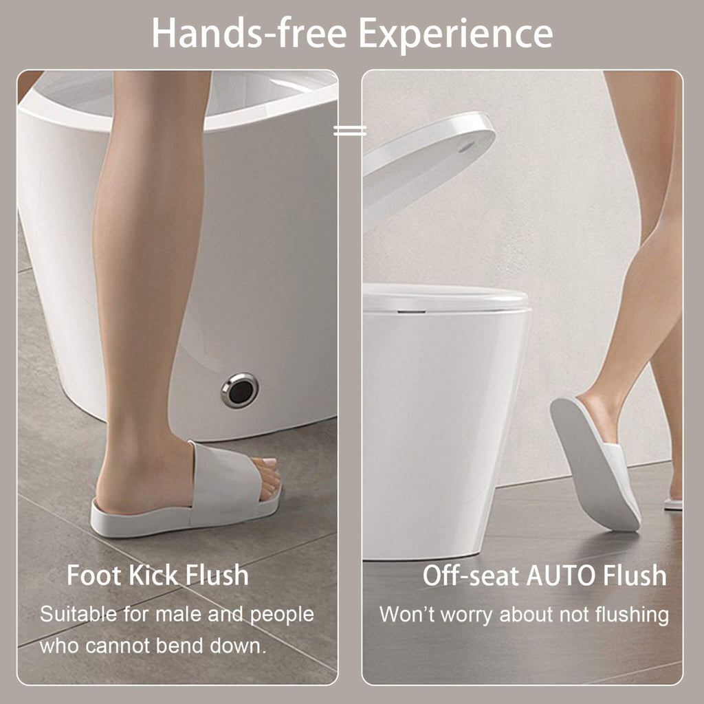 Smart Auto Dual Flush Tankless Toilet With Heated Bidet, Auto Open And Close (SAK37415) - Saksby Wholesale - Hands-Free Experience