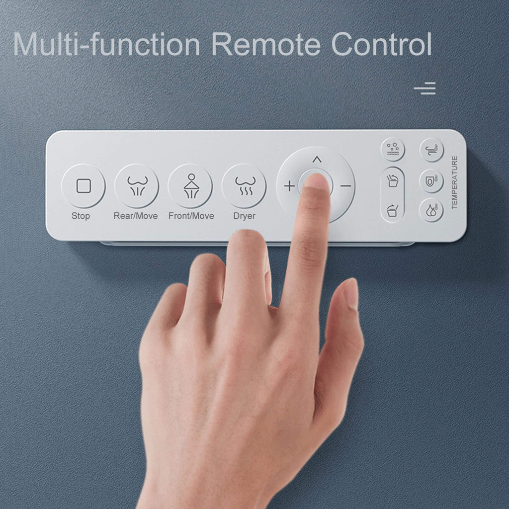 Smart Auto Dual Flush Tankless Toilet With Heated Bidet, Auto Open And Close (SAK37415) - Saksby Wholesale - Remote Control Details