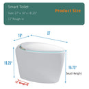 Smart One-Piece Toilet With Bidet, Foot Sensor, LED Display And Dryer (SAK80112) - Saksby Wholesale - Product Dimensions