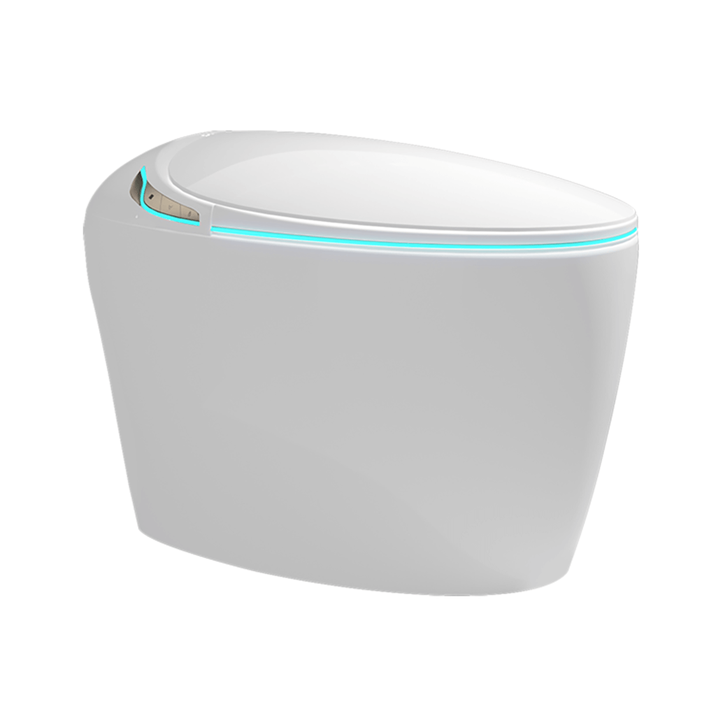 Smart One-Piece Toilet With Bidet, Foot Sensor, LED Display And Dryer (SAK80112) - Saksby Wholesale - White Background
