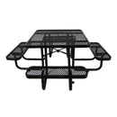 Stylish Square Black Steel Picnic Table 46" With Thermoplastic Coating And Umbrella Pole (SAK90547)-SAKSBY