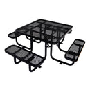Stylish Square Black Steel Picnic Table 46" With Thermoplastic Coating And Umbrella Pole (SAK90547)-SAKSBY