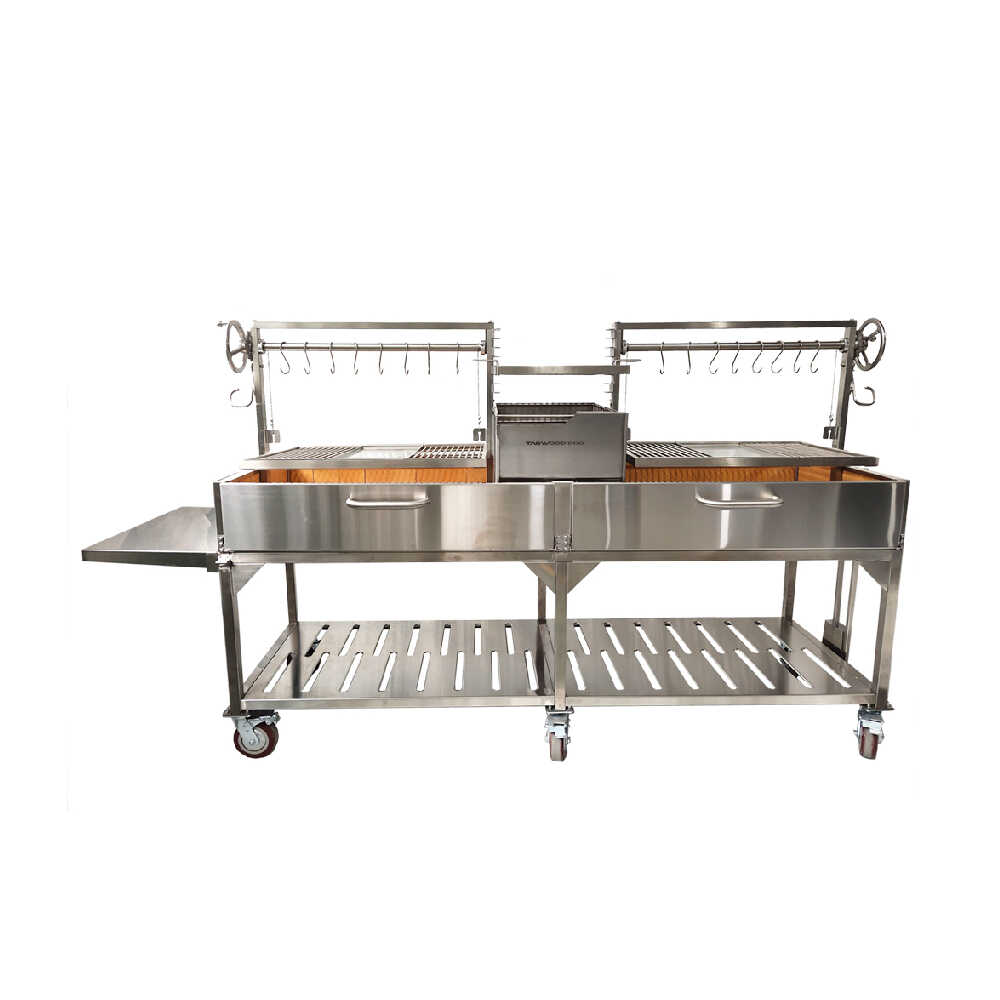 TAGWOOD BBQ Double Argentine Santa Maria Wood Fire & Charcoal Gaucho Open Cooking Fire Grill (SAK73629)-SAKSBY
