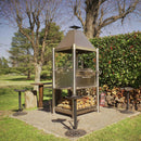 TAGWOOD BBQ02SS Stainless Steel BBQ Argentine Santa Maria Wood Fire And Charcoal Gaucho Grill With Firebricks (SAK38192)-SAKSBY