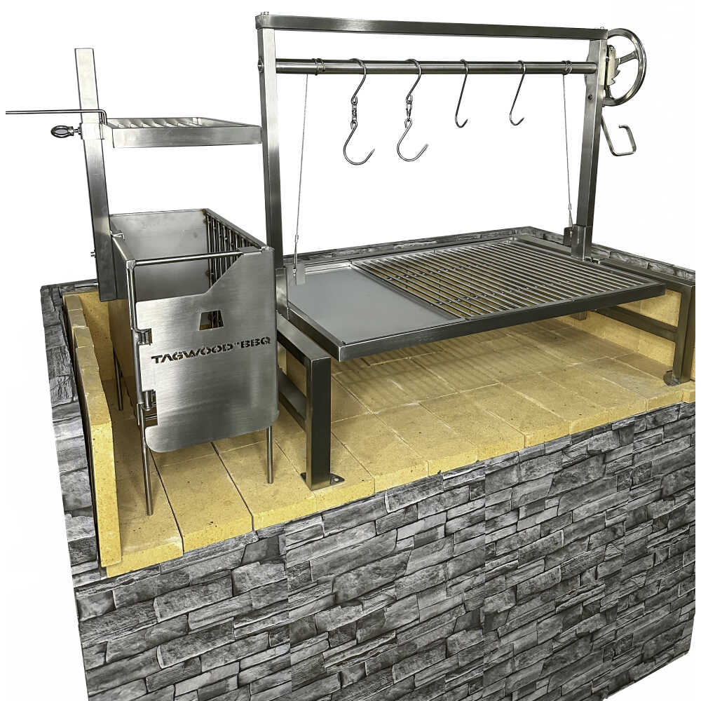 TAGWOOD BBQ09SS BBQ Insert Style Argentine Santa Maria Wood Fire & Charcoal Grill Without Firebricks (SAK94015)-SAKSBY