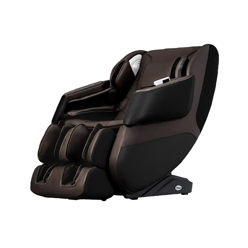 Titan Grande XL 3D Zero Gravity Massage Chair With Voice Control Brown SAK47031 Saksby - Front Left View