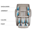 Titan Grande XL 3D Zero Gravity Massage Chair With Voice Control Taupe SAK47031 Saksby - Massaged Areas