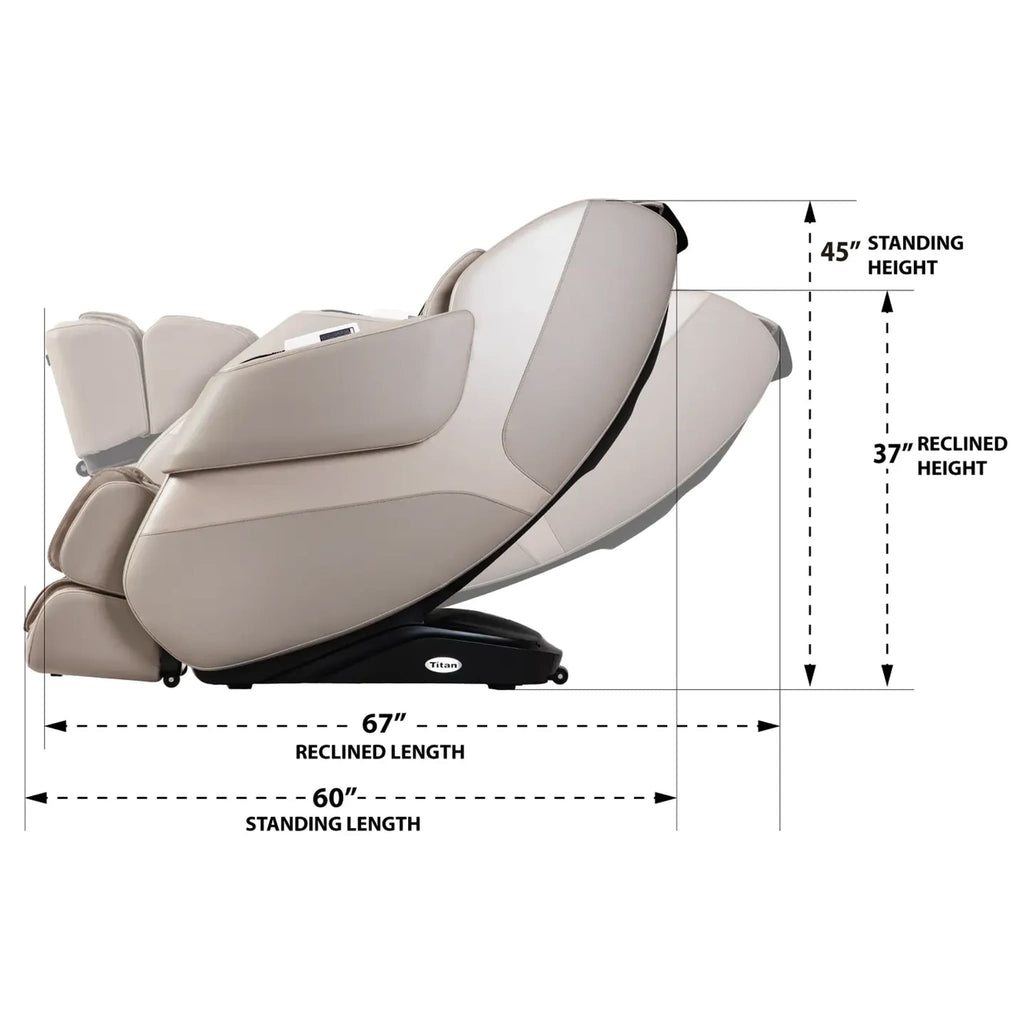 Titan Grande XL 3D Zero Gravity Massage Chair With Voice Control Taupe SAK47031 Saksby - Reclined Heights