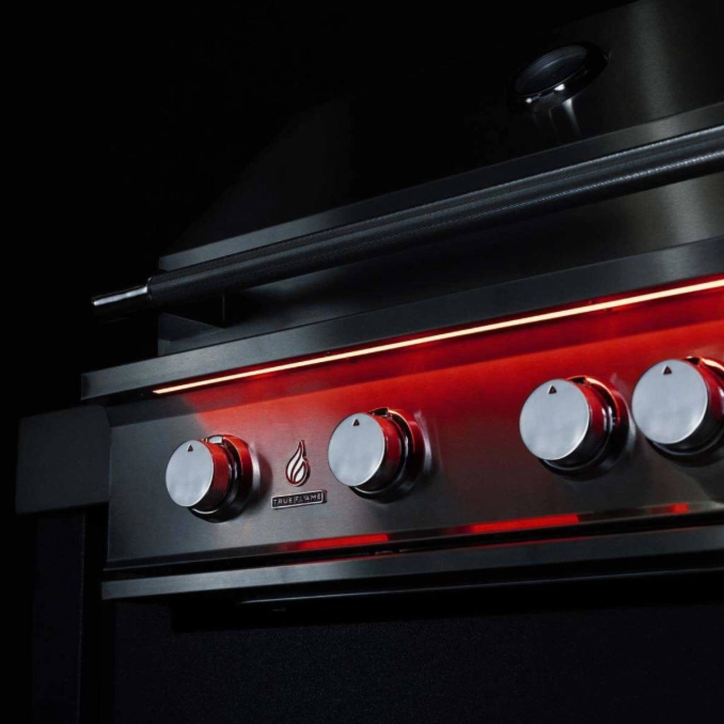 TrueFlame Built-In Gas Stainless Steel Freestanding Grills With 3 To 5  Built In Burners (SAK76845) SAKSBY - Red LED Lightning View