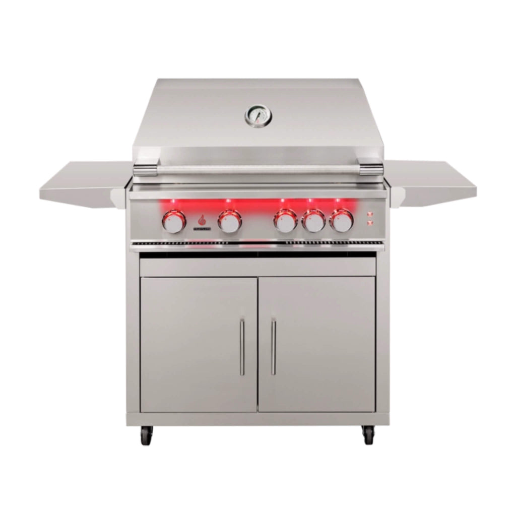 TrueFlame Built-In Gas Stainless Steel Freestanding Grills With 3 To 5  Built In Burners (SAK76845) SAKSBY - 40" Closed Cover View