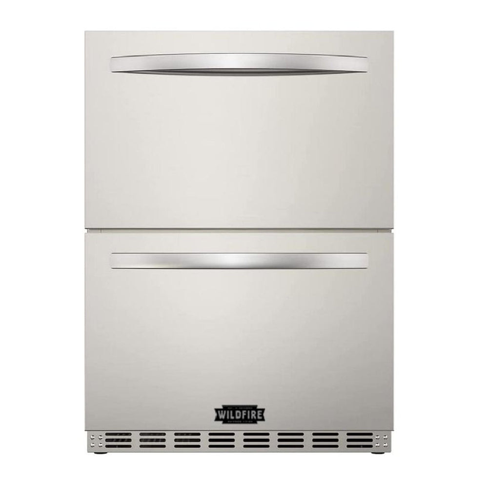 WILDFIRE 24" Dual Drawer Door Stainless Steel Outdoor Kitchen Fridge With 5.3 Cubic Feet Capacity (SAK50832)-SAKSBY
