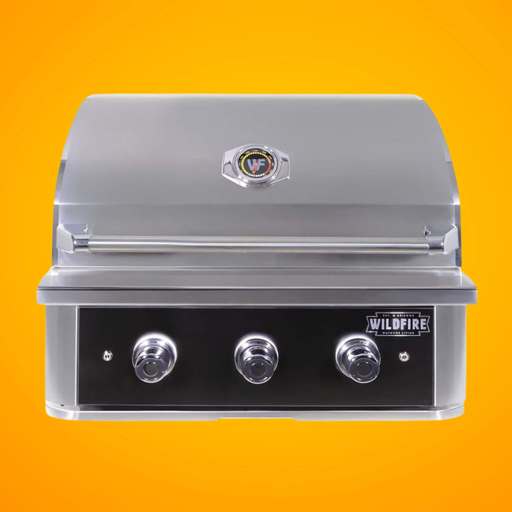 Wildfire Outdoor Living Ranch Pro 304 Stainless Steel Propane Gas Grill 30 Wf Pro30g Rh Lp On Orange Background