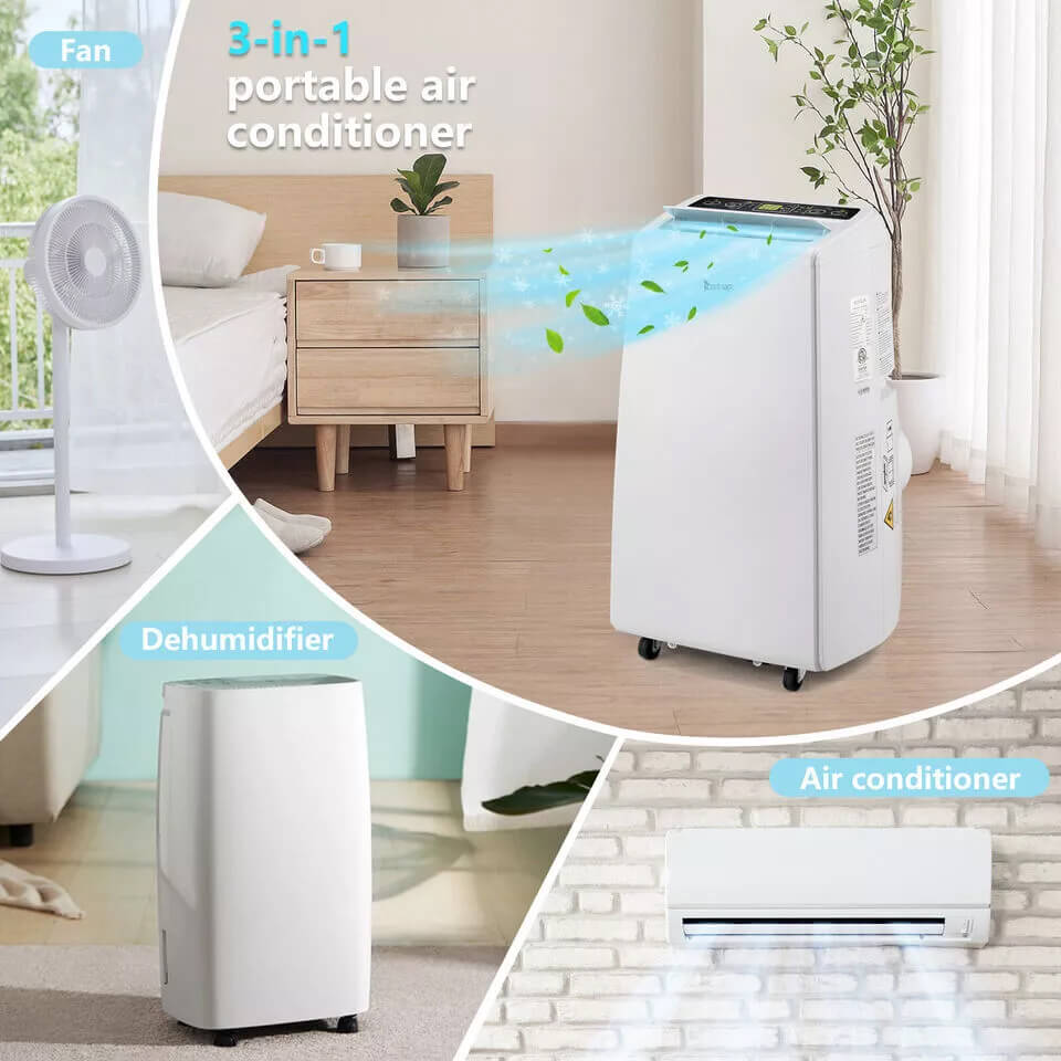 Zokop 12000BTU Portable Air Conditioner 3-in-1 Quiet AC Unit with Fan, Dehumidifier, and WiFi (SAK42561) SAKSBY - Different Modes