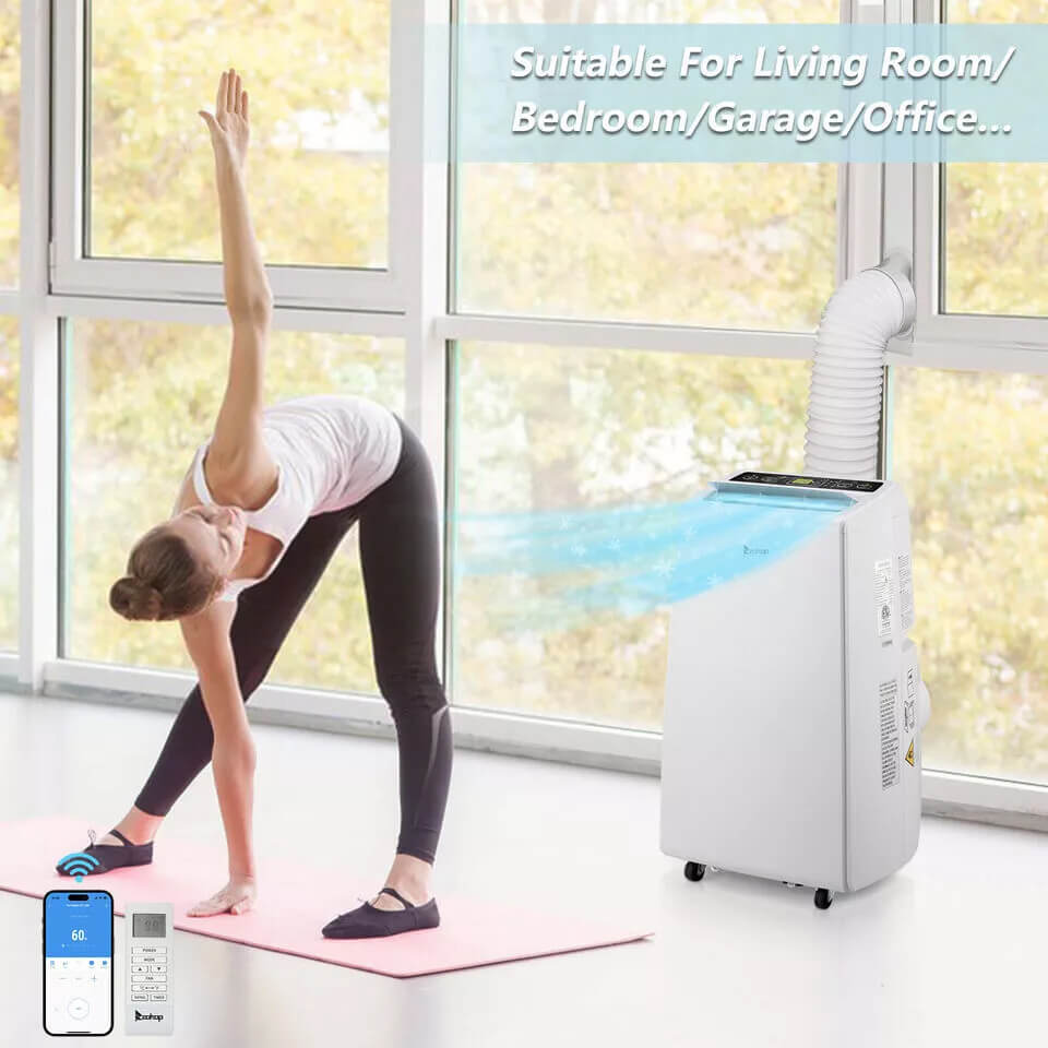 Zokop 12000BTU Portable Air Conditioner 3-in-1 Quiet AC Unit with Fan, Dehumidifier, and WiFi (SAK42561) SAKSBY - Different Rooms