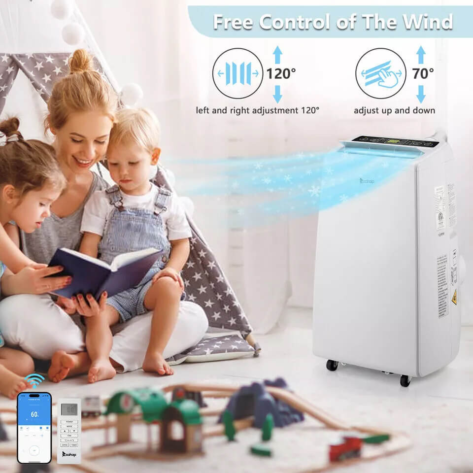 Zokop 12000BTU Portable Air Conditioner 3-in-1 Quiet AC Unit with Fan, Dehumidifier, and WiFi (SAK42561) SAKSBY - Vent Adjustment