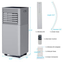 10K BTU Portable Room Air Conditioner Unit With Dehumidifier And Fan Mode (SAK30782) - Saskby Wholesale - Dimension View