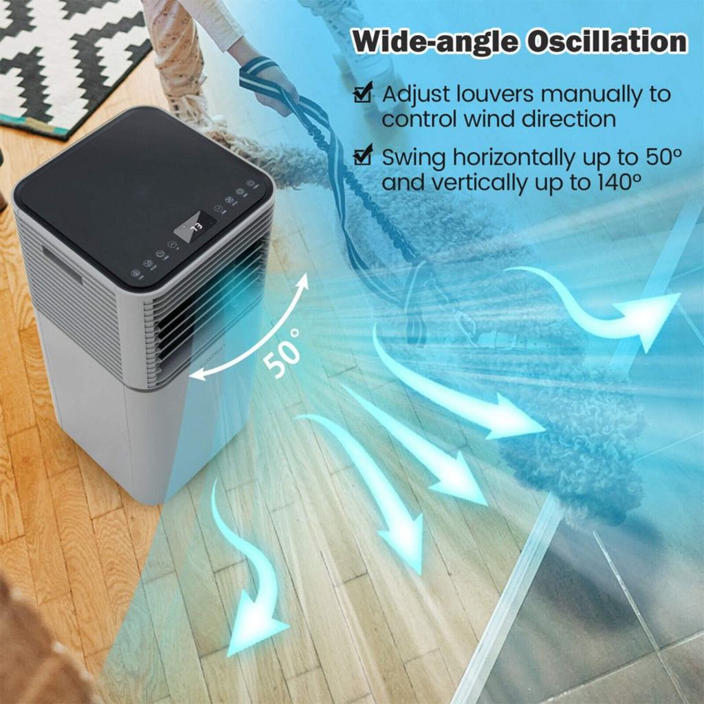 10K BTU Portable Room Air Conditioner Unit With Dehumidifier And Fan Mode (SAK30782) - Saskby Wholesale - Oscillation View