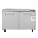 12.9 Cu.Ft 2 Door Commercial Stainless Steel Worktop Undercounter Refrigerator, 48" (SAK13725) - Saksby Wholesale - Front View