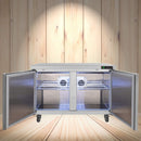 12.9 Cu.Ft 2 Door Commercial Stainless Steel Worktop Undercounter Refrigerator, 48" (SAK13725) - Saksby Wholesale - Lifestyle View