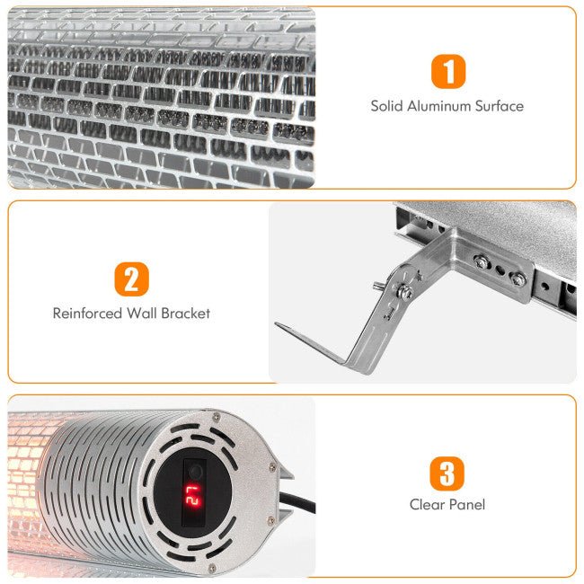 1500W Electric Indoor/Outdoor Waterproof Infrared Patio Heater W/ 2 Power Settings (91826957) - SAKSBY.com - Zoom Parts View