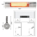 1500W Electric Indoor/Outdoor Waterproof Infrared Patio Heater W/ 2 Power Settings (91826957) - SAKSBY.com - Zoom Parts View