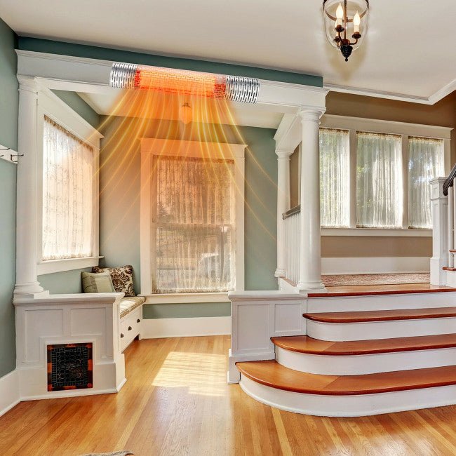 1500W Electric Indoor/Outdoor Waterproof Infrared Patio Heater W/ 2 Power Settings (91826957) - SAKSBY.com Demonstration View