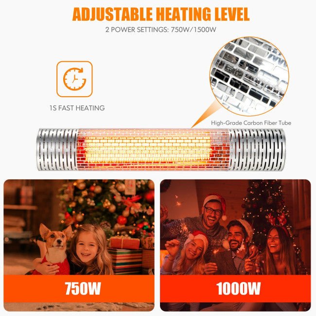 1500W Electric Indoor/Outdoor Waterproof Infrared Patio Heater W/ 2 Power Settings (91826957) - SAKSBY.com - Zoom Parts View