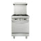 24 Inch Commercial Restaurant Kitchen 4 Burner Range W/ Standard Oven (97163042) - SAKSBY.com -Front View