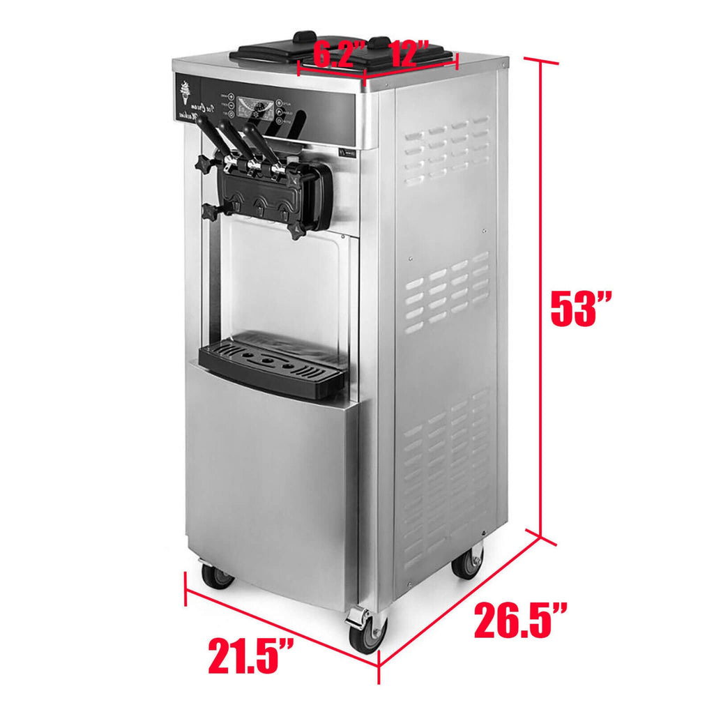 3 Flavor Commercial Stainless Steel Soft Serve Ice Cream & Frozen Yogurt Maker Machine (SAK94825) - Saksby Wholesale - Dimesnions