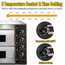 3KW Premium Electric Commercial Stainless Steel Double Deck Pizza Oven (98620571) - SAKSBY.com - Pizza Ovens - SAKSBY.com