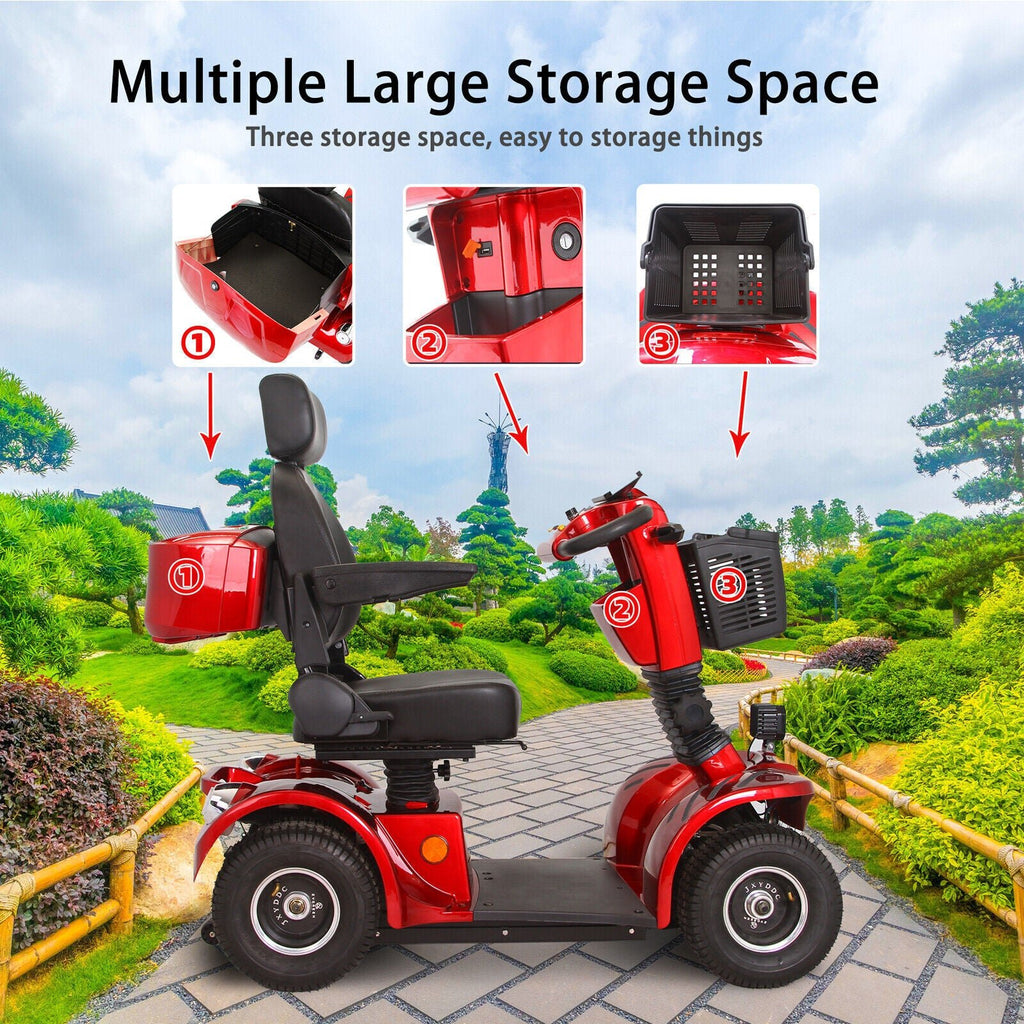 4-Wheel Heavy Duty 48V20AH Electric All-Terrain Mobility Scooter, 500W (93647251) - SAKSBY.com - Side View
