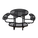 46" Heavy Duty Black Round Outdoor Steel Picnic Table With Umbrella Hole (96428163) - SAKSBY.com - Picnic Tables - SAKSBY.com