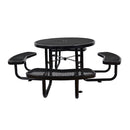 46" Heavy Duty Black Round Outdoor Steel Picnic Table With Umbrella Hole (96428163) - SAKSBY.com - Picnic Tables - SAKSBY.com