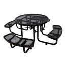 46" Heavy Duty Black Round Outdoor Steel Picnic Table With Umbrella Hole (96428163) - SAKSBY.com - Picnic Tables - SAKSBY.com