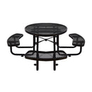 46" Heavy Duty Black Round Outdoor Steel Picnic Table With Umbrella Hole (96428163) - SAKSBY.com - Picnic Tables - SAKSBY.com