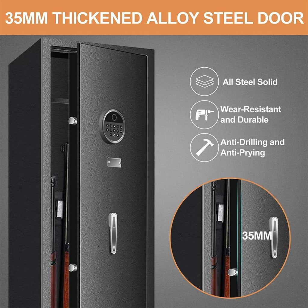 57" Heavy Duty Anti-Theft Fireproof Biometric Gun Rifle Pistol Safe For Home, 11-12 Guns (SAK53816) - Saksby Wholesale - Material Features