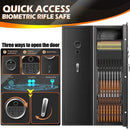 57" Heavy Duty Anti-Theft Fireproof Biometric Gun Rifle Pistol Safe For Home, 11-12 Guns (SAK53816) - Saksby Wholesale - Ways To Open The Door